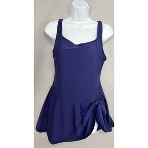 Eomenie Swimdress One Piece Swimsuit Size Large Navy Blue Women's NWT‎